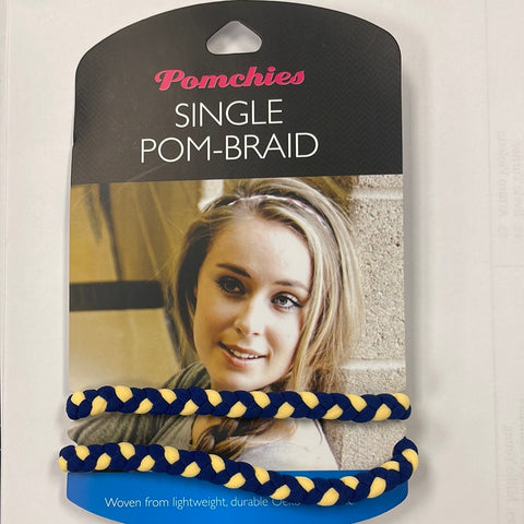 Pomchie Braided Headband in Navy/Sunshine