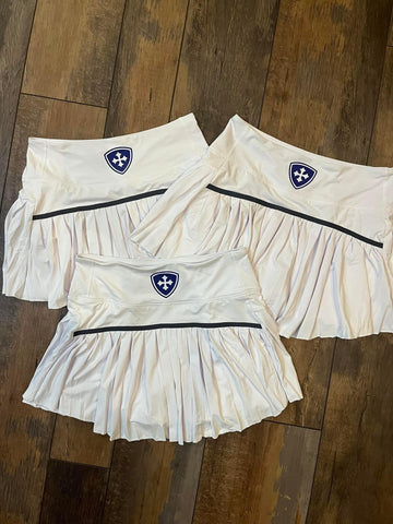 White Tennis Skirt with Steward Shield