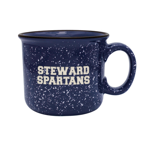 Ceramic "Camping" Mug - Blue with Engraved Steward